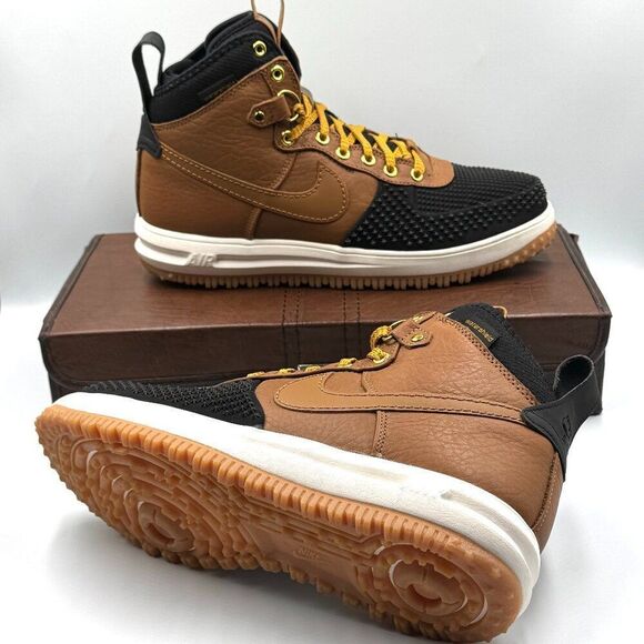 Nike Duckboot Ale Brown Black Gold Tone Duck Boot Boots - Picture 10 of 10